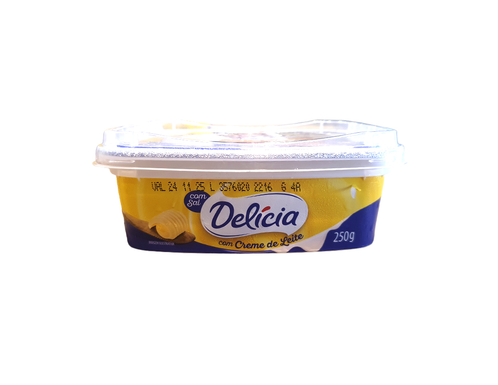 MARGARINA PEQUENA COM SAL 77 % DELÍCIA 250 G (CX 24 UN)